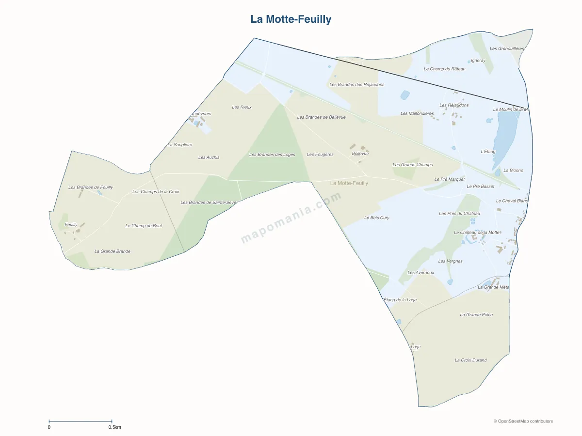 Carte de La Motte-Feuilly à personnaliser