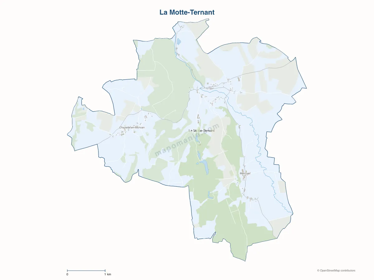 Carte de La Motte-Ternant à personnaliser