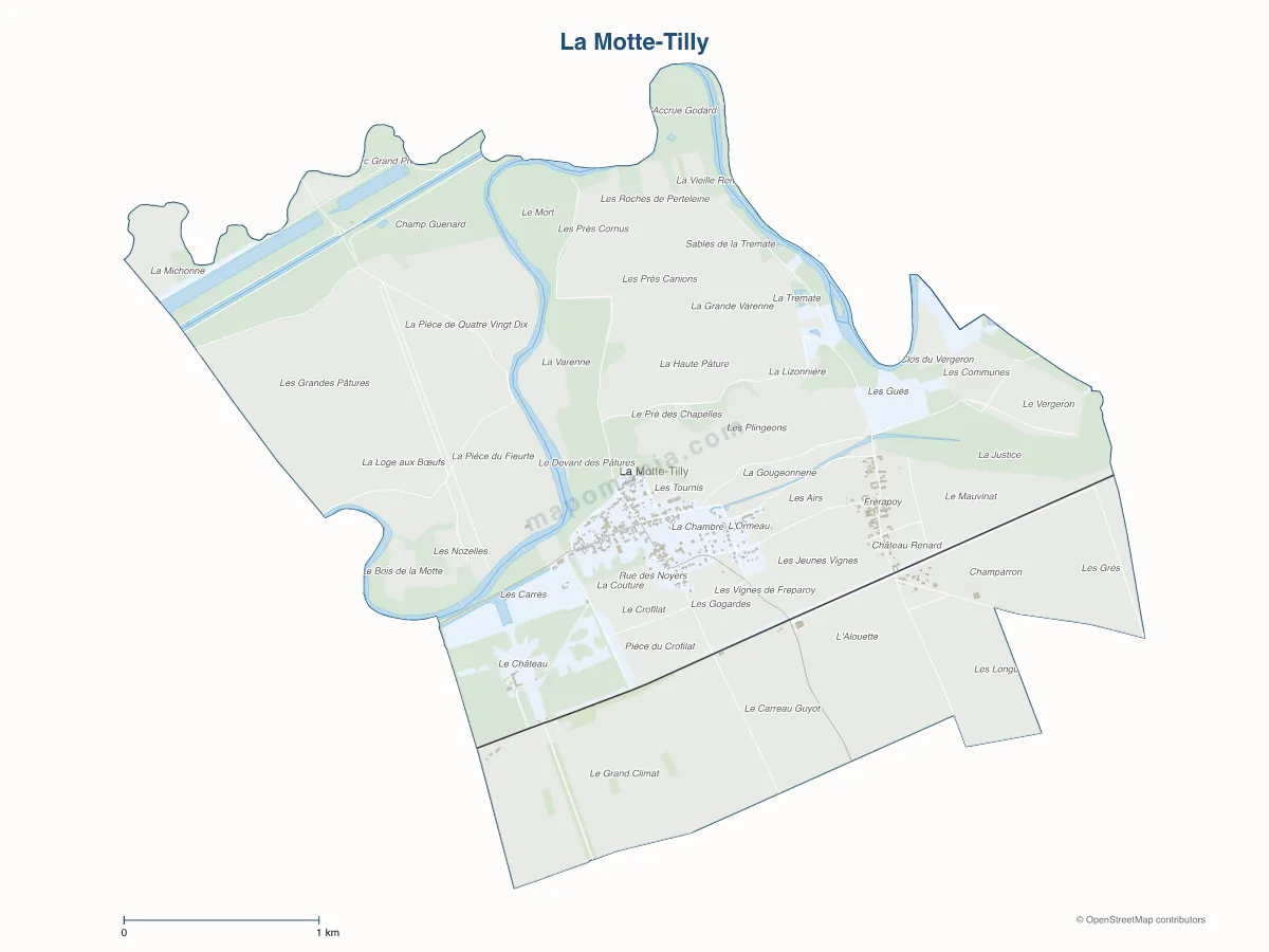 Carte de La Motte-Tilly à personnaliser