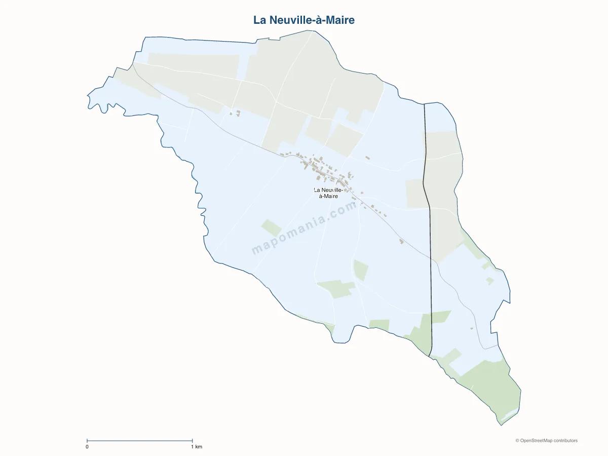 Carte de La Neuville-à-Maire à personnaliser