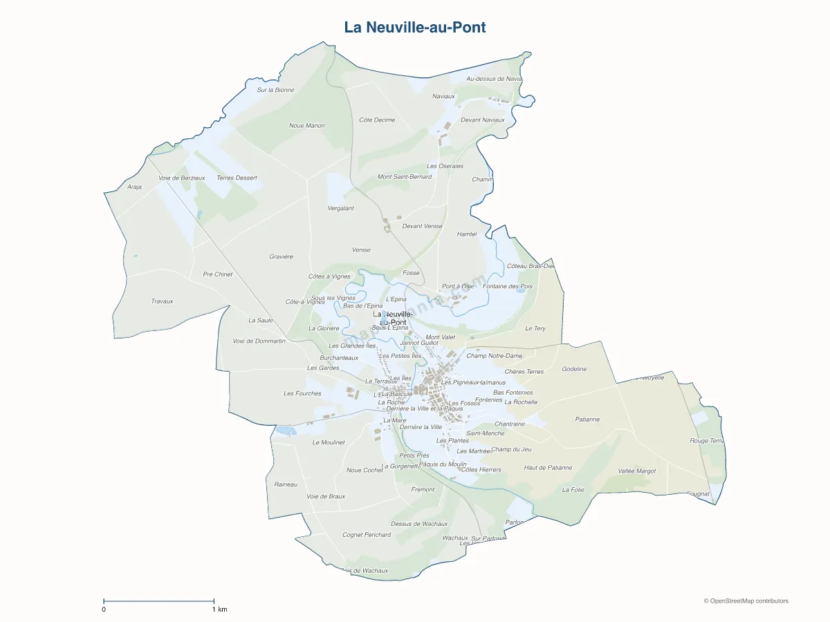 Carte de La Neuville-au-Pont à personnaliser