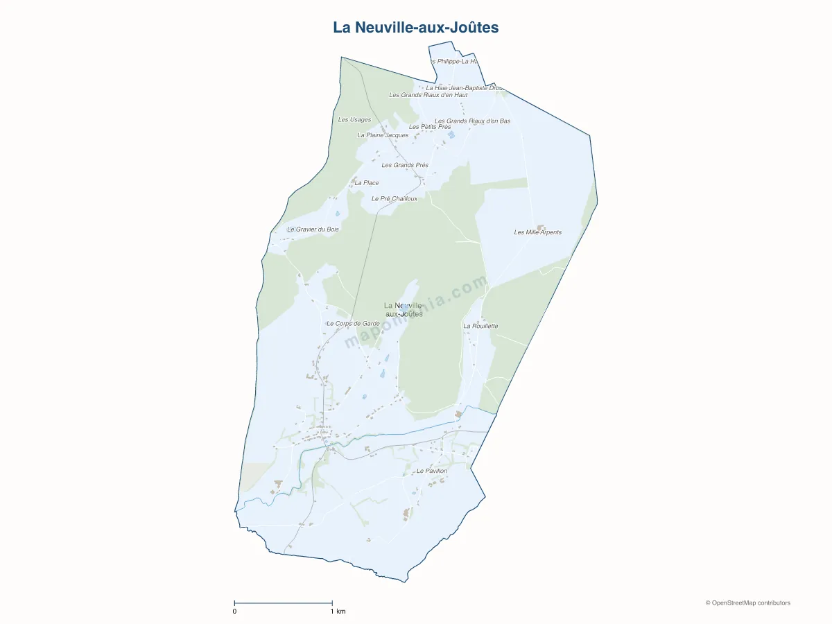Carte de La Neuville-aux-Joûtes à personnaliser