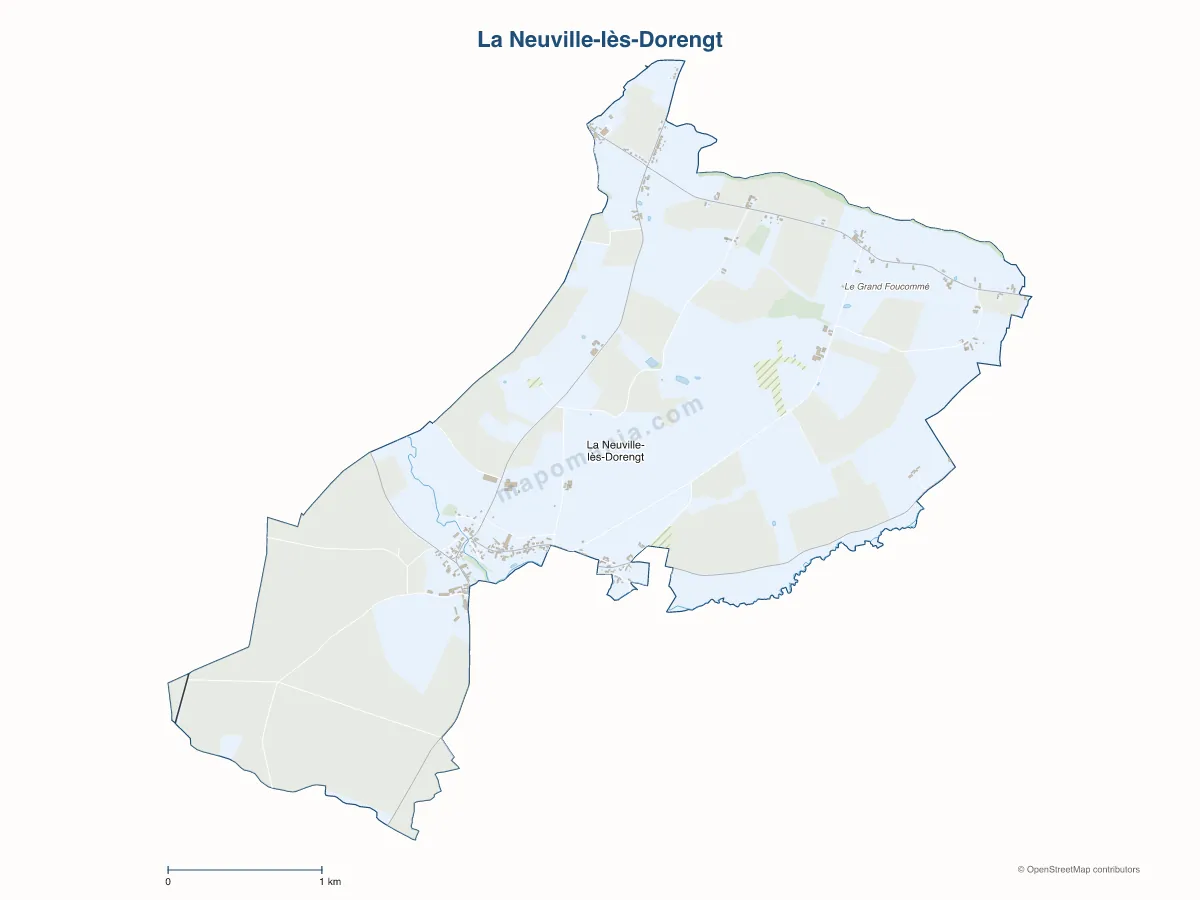 Carte de La Neuville-lès-Dorengt à personnaliser