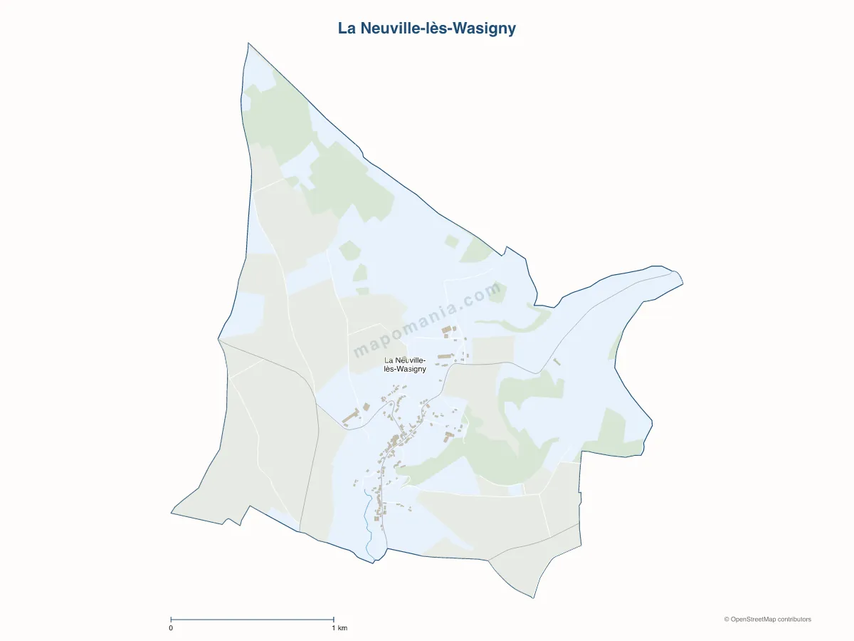 Carte de La Neuville-lès-Wasigny à personnaliser