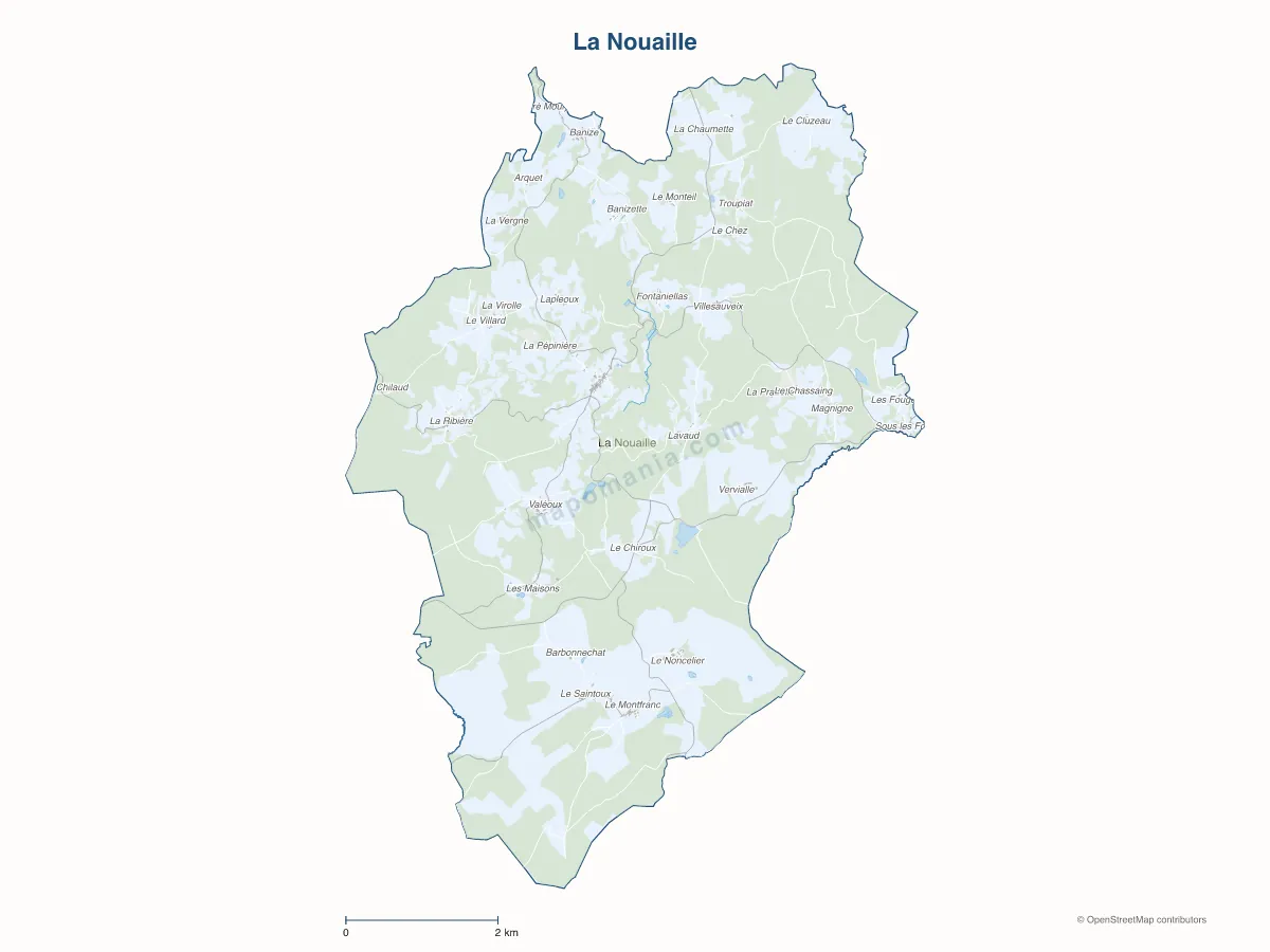 Carte de La Nouaille à personnaliser