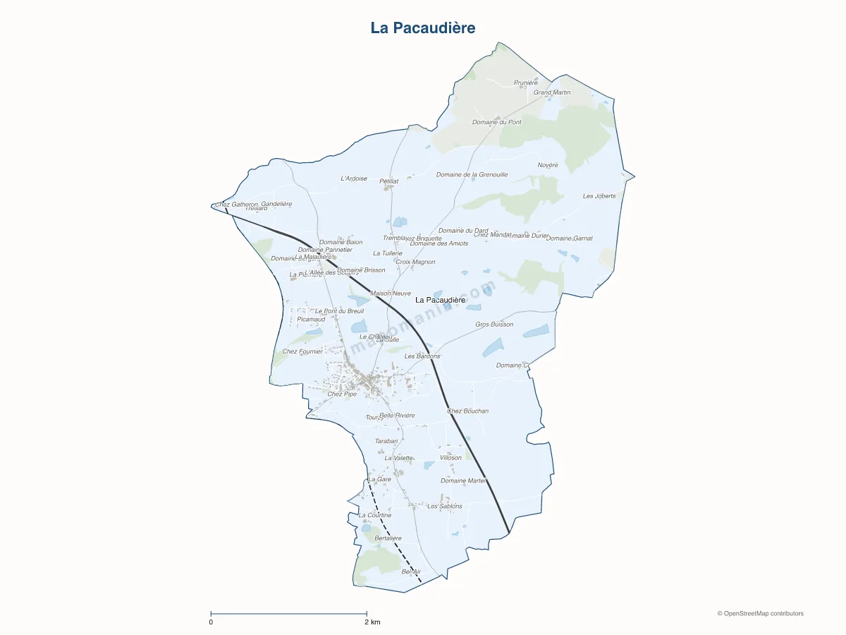 Carte de La Pacaudière à personnaliser