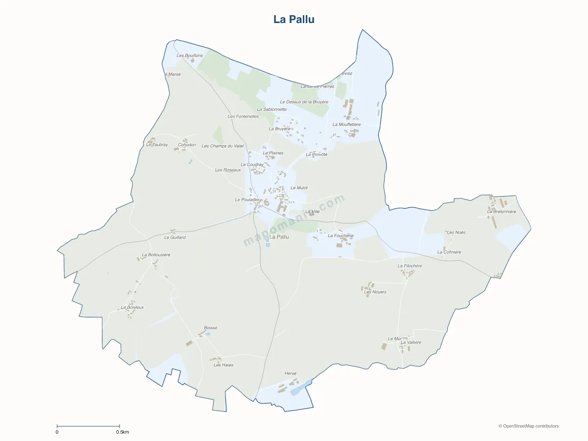 Carte de La Pallu à personnaliser