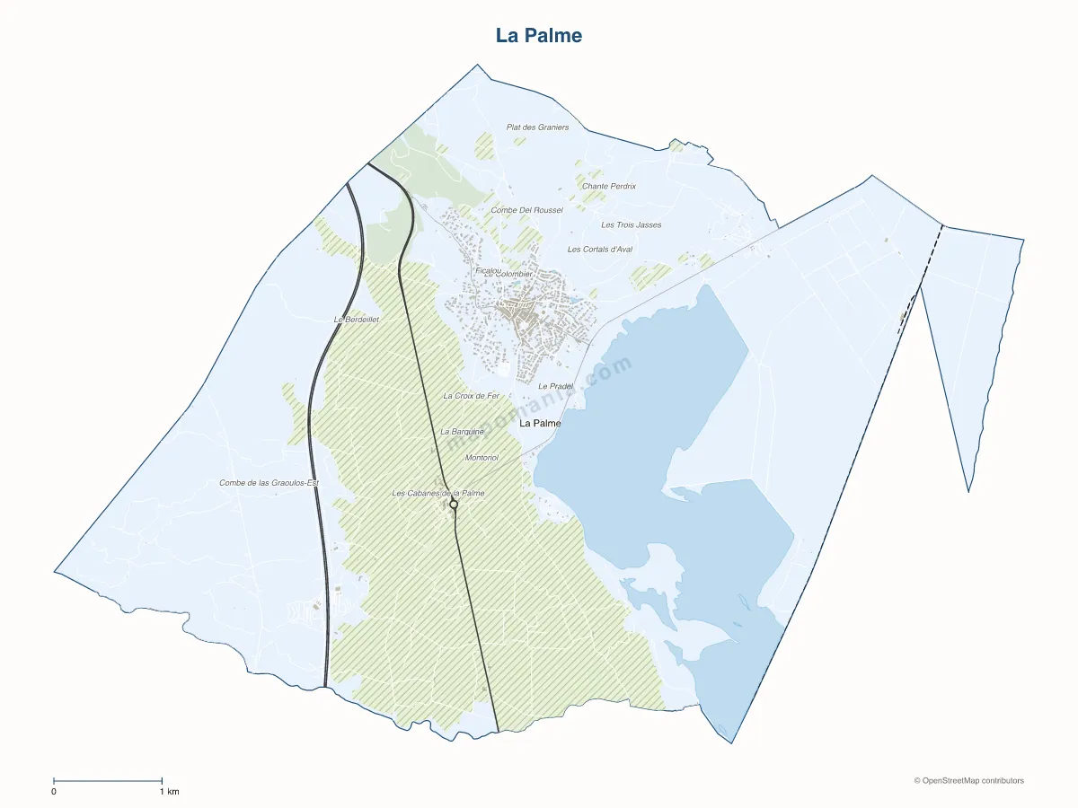 Carte de La Palme à personnaliser