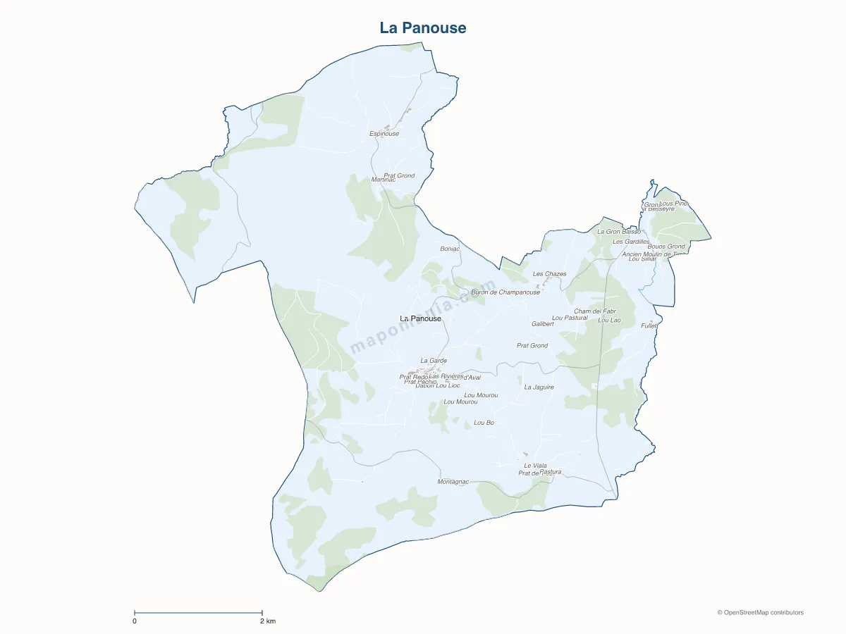 Carte de La Panouse à personnaliser