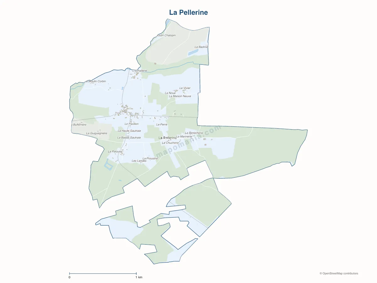 Carte de La Pellerine à personnaliser