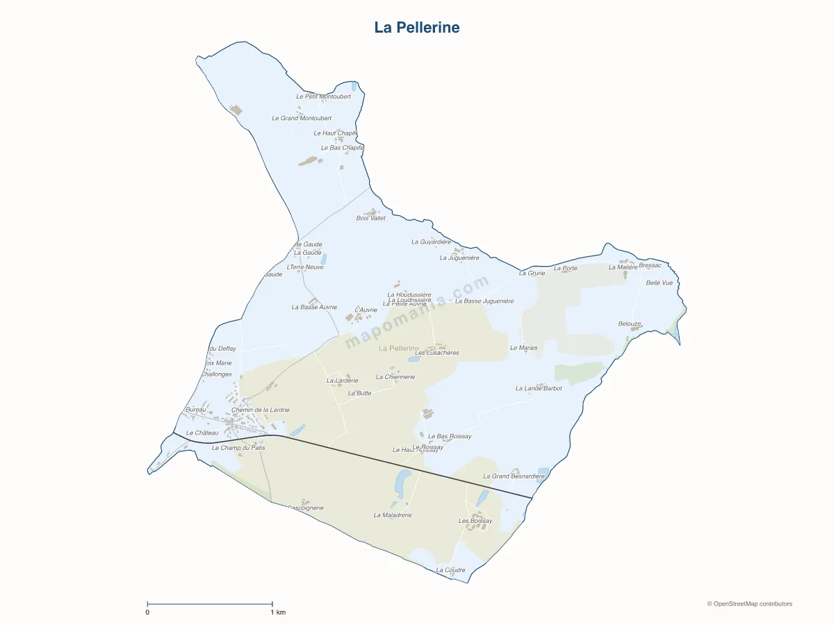 Carte de La Pellerine à personnaliser