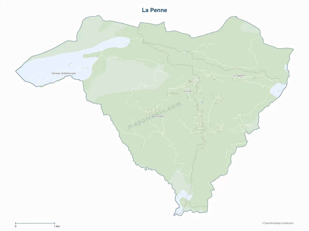Carte de La Penne à personnaliser