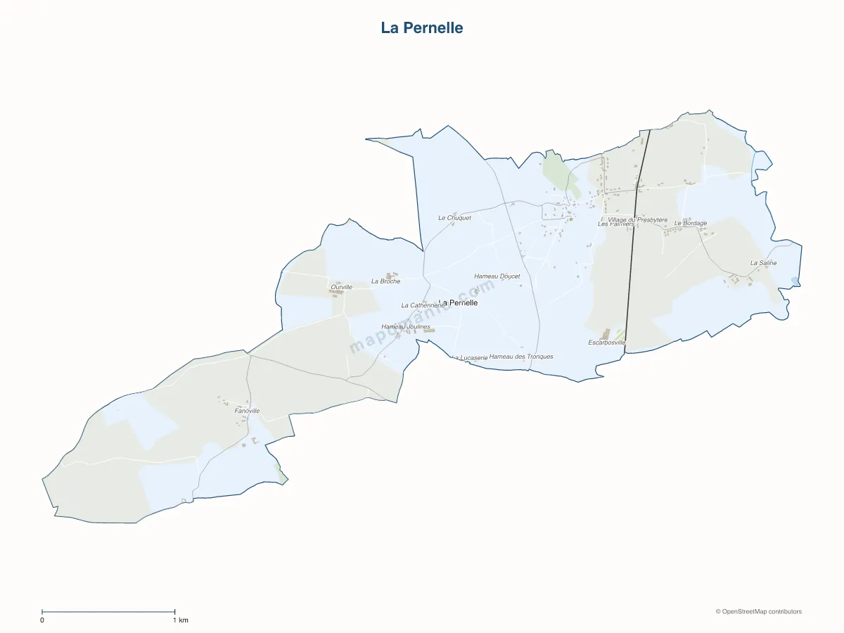 Carte de La Pernelle à personnaliser