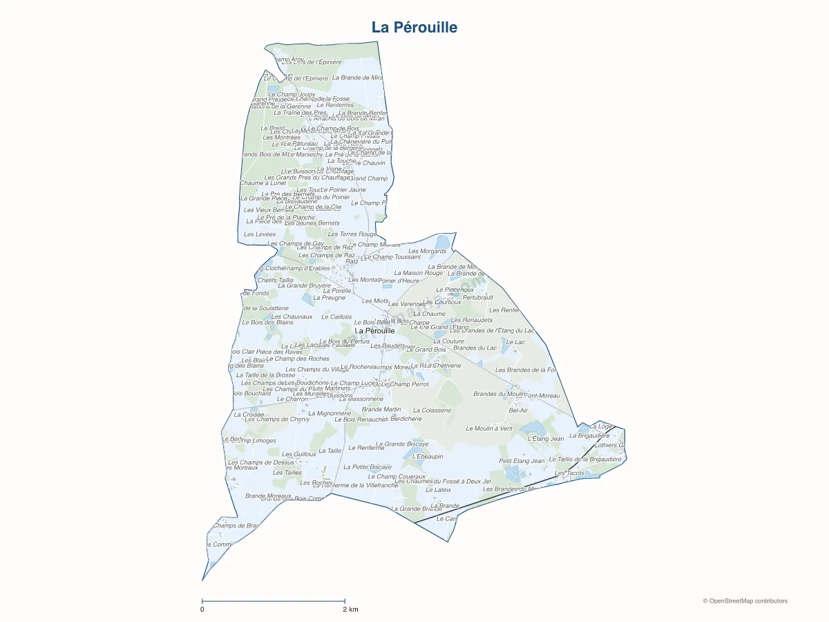 Carte de La Pérouille à personnaliser