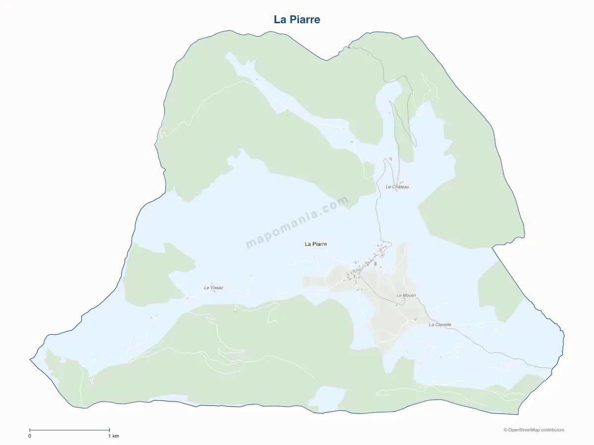 Carte de La Piarre à personnaliser