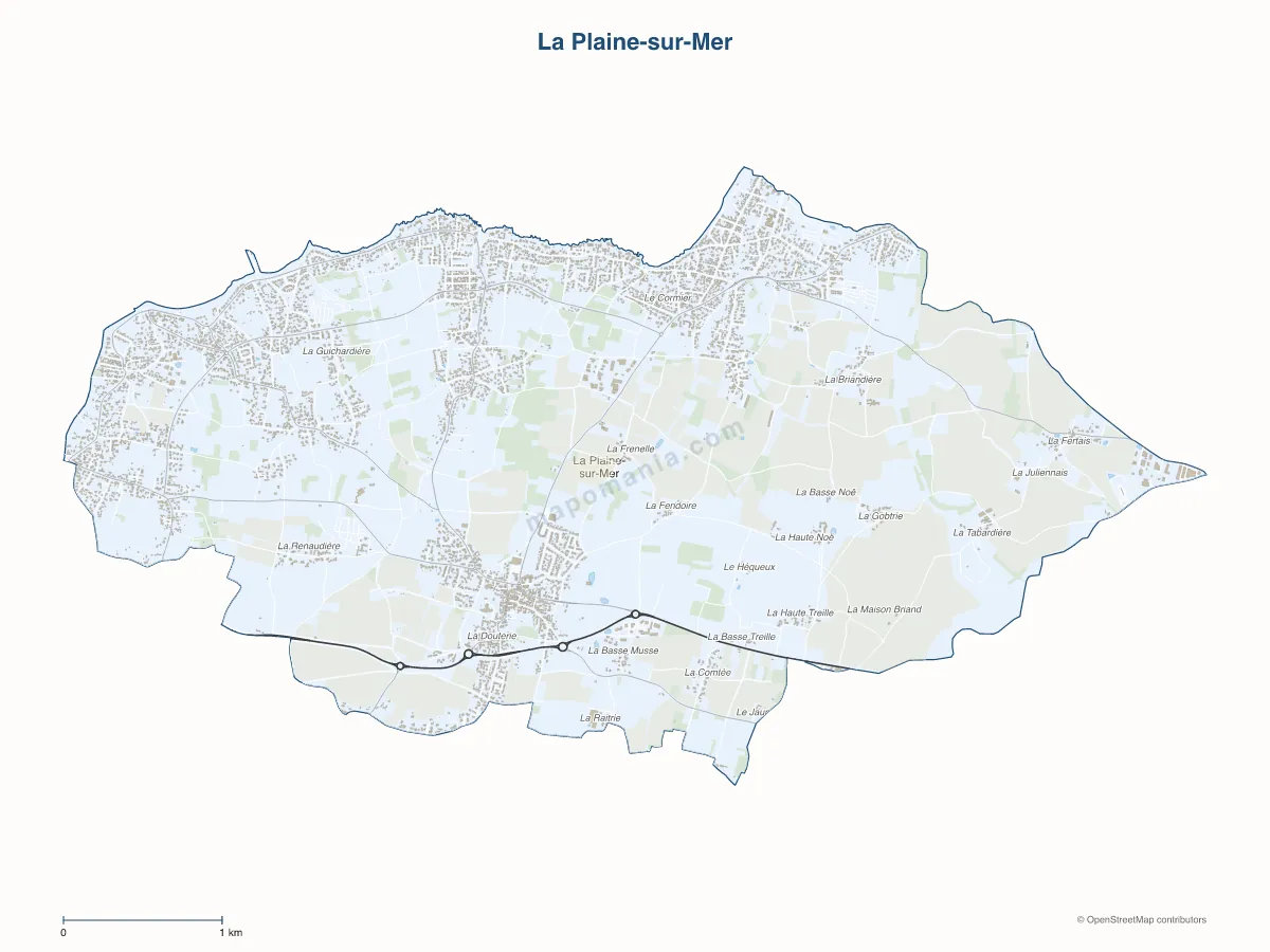 Carte de La Plaine-sur-Mer à personnaliser
