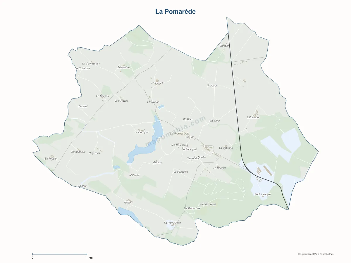 Carte de La Pomarède à personnaliser