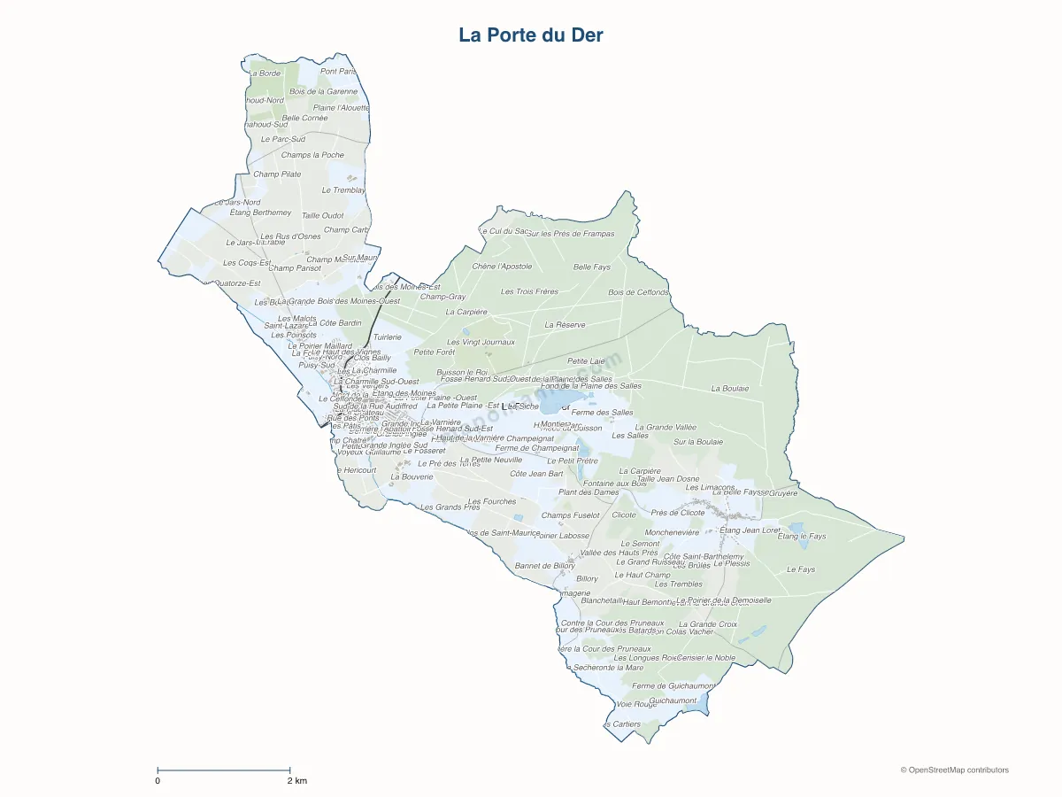 Carte de La Porte du Der à personnaliser
