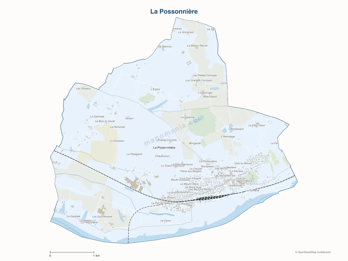 Carte de La Possonnière à personnaliser