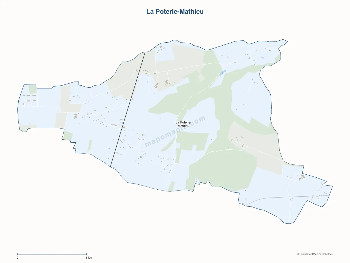 Carte de La Poterie-Mathieu à personnaliser