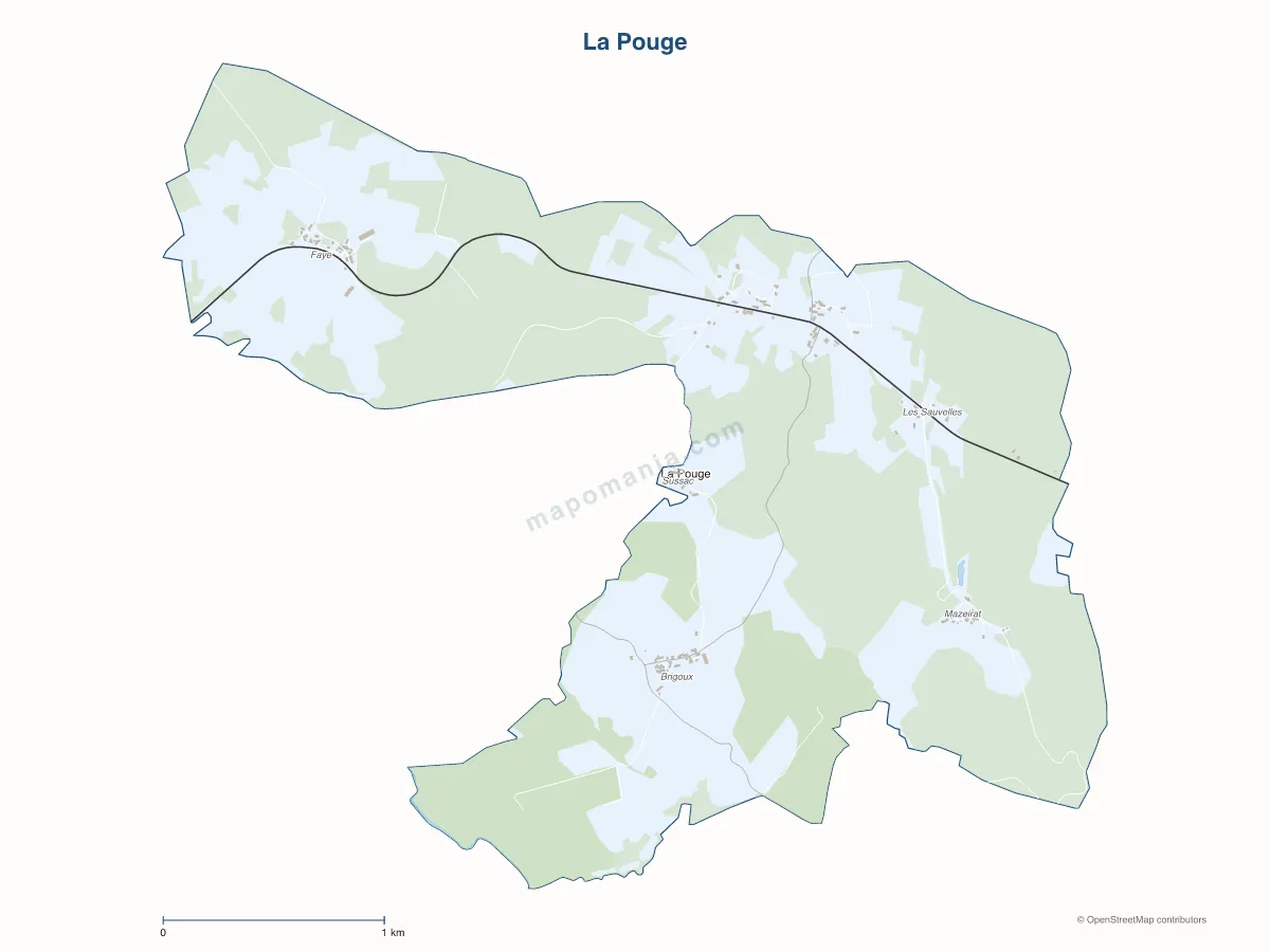 Carte de La Pouge à personnaliser