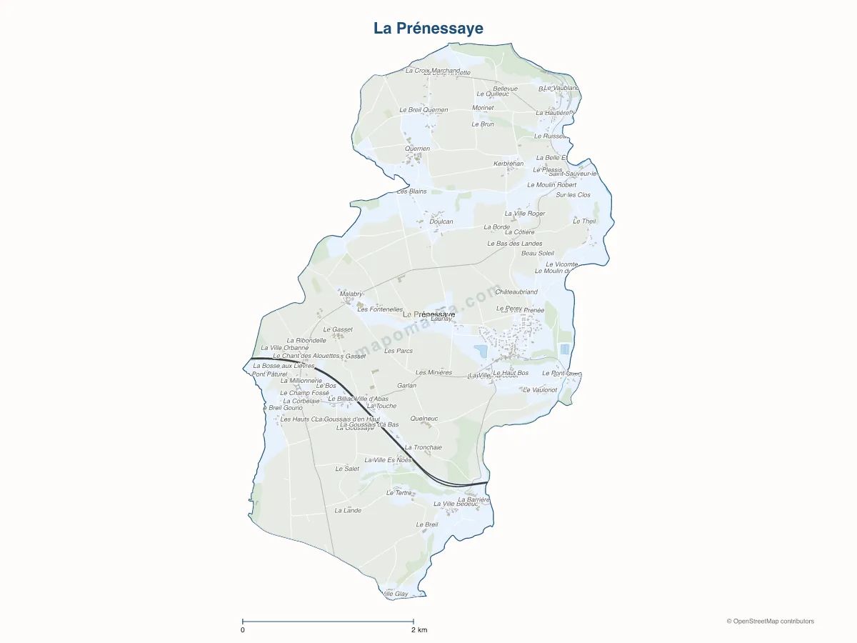 Carte de La Prénessaye à personnaliser
