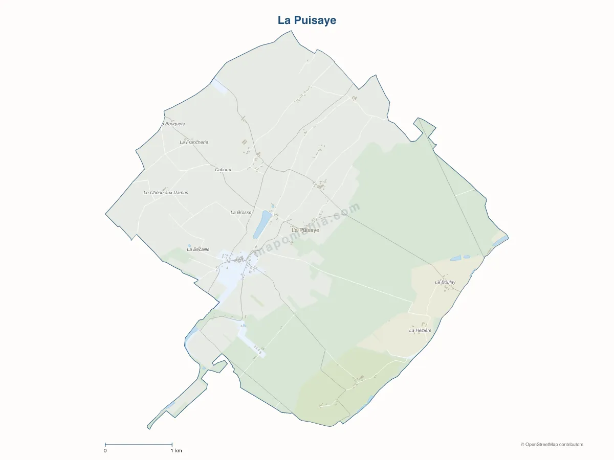 Carte de La Puisaye à personnaliser