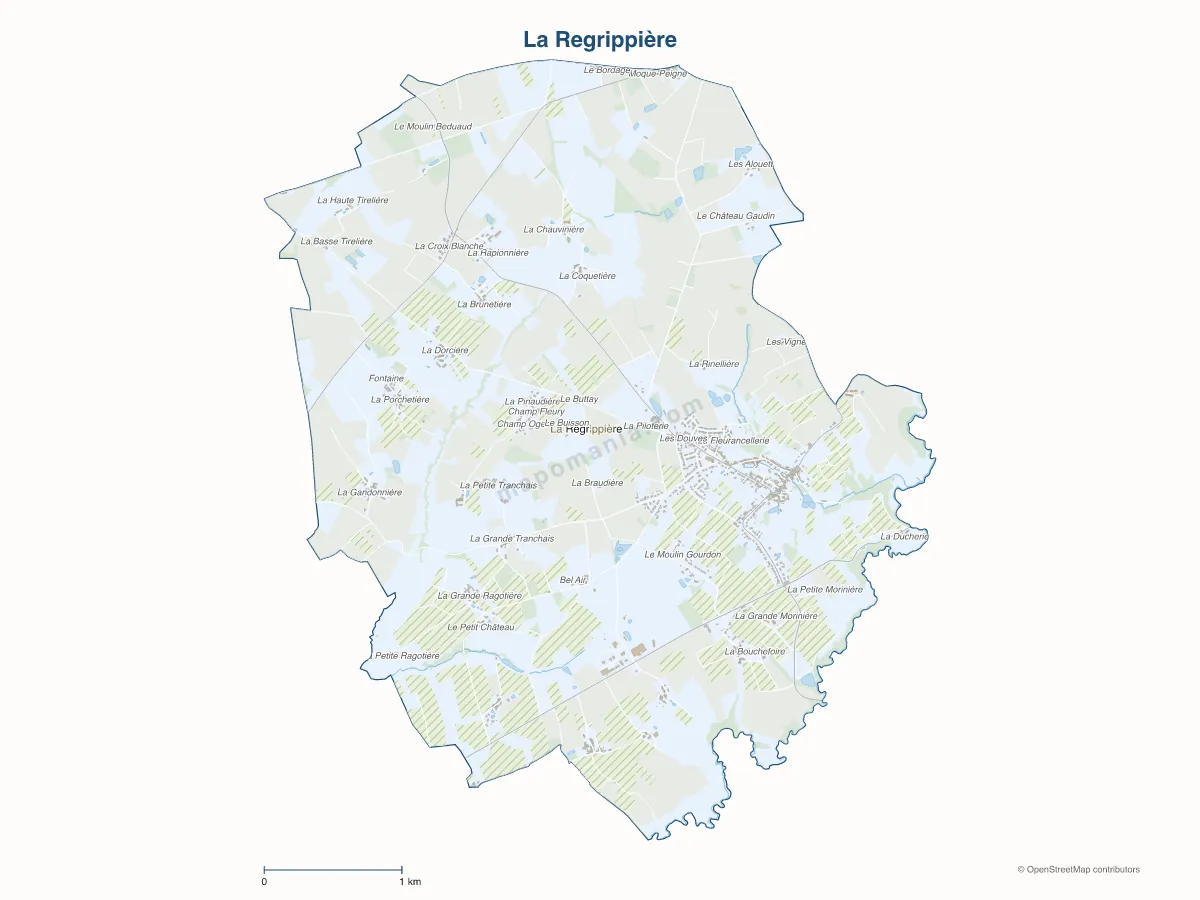 Carte de La Regrippière à personnaliser
