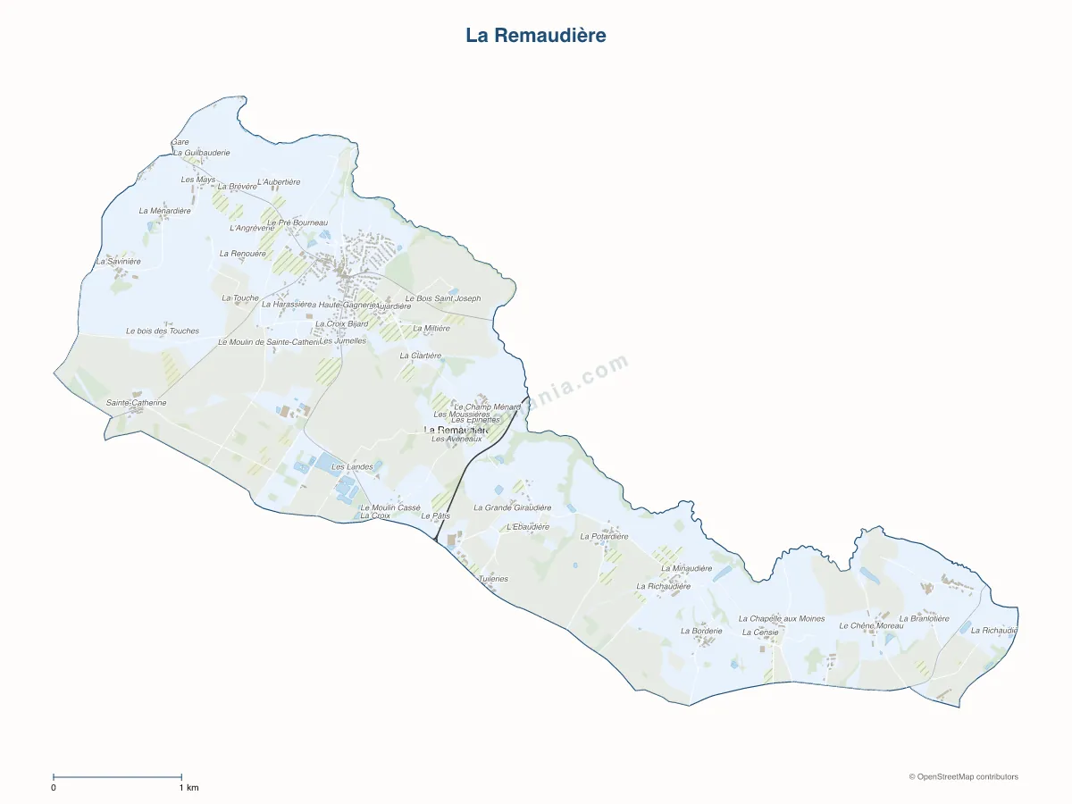 Carte de La Remaudière à personnaliser