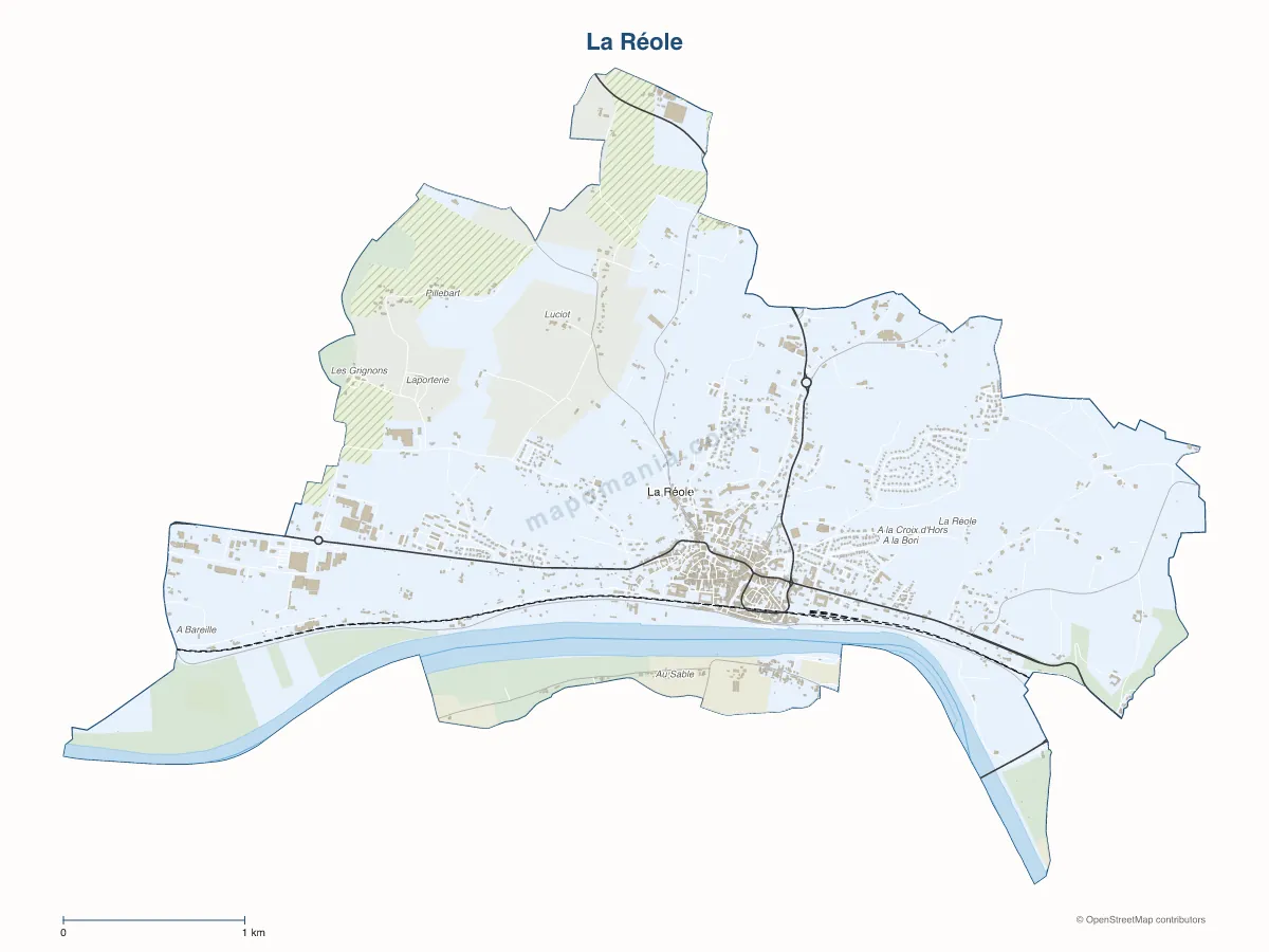 Carte de La Réole à personnaliser