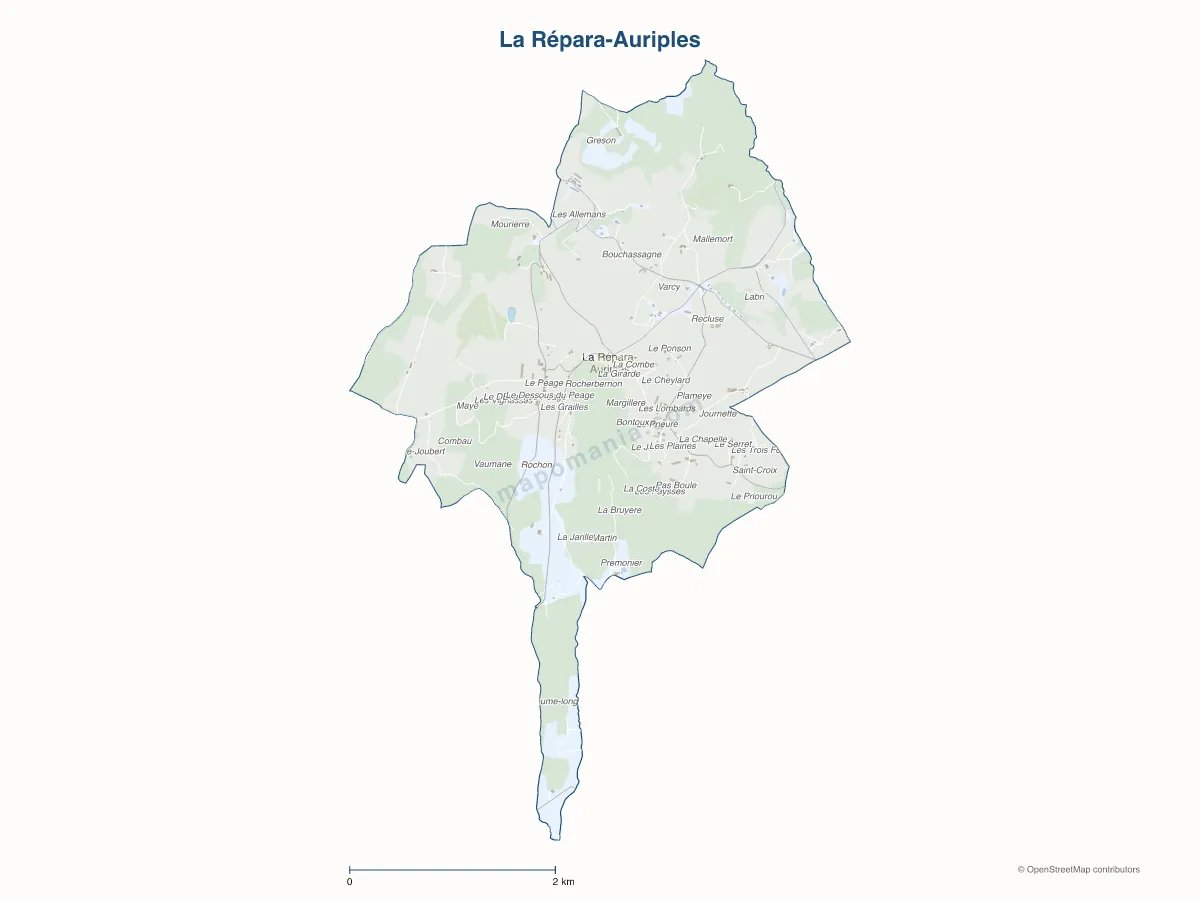 Carte de La Répara-Auriples à personnaliser