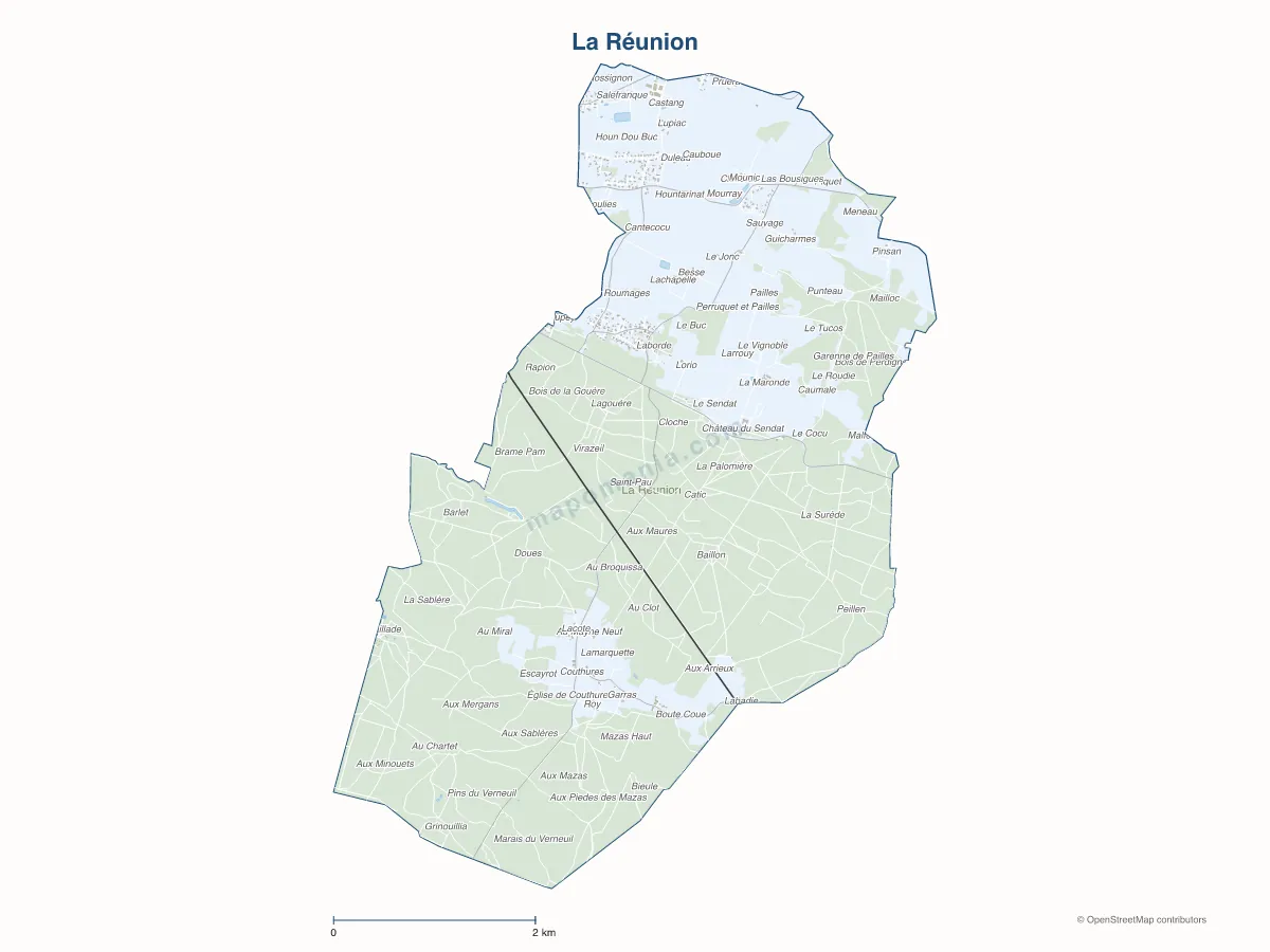 Carte de La Réunion à personnaliser