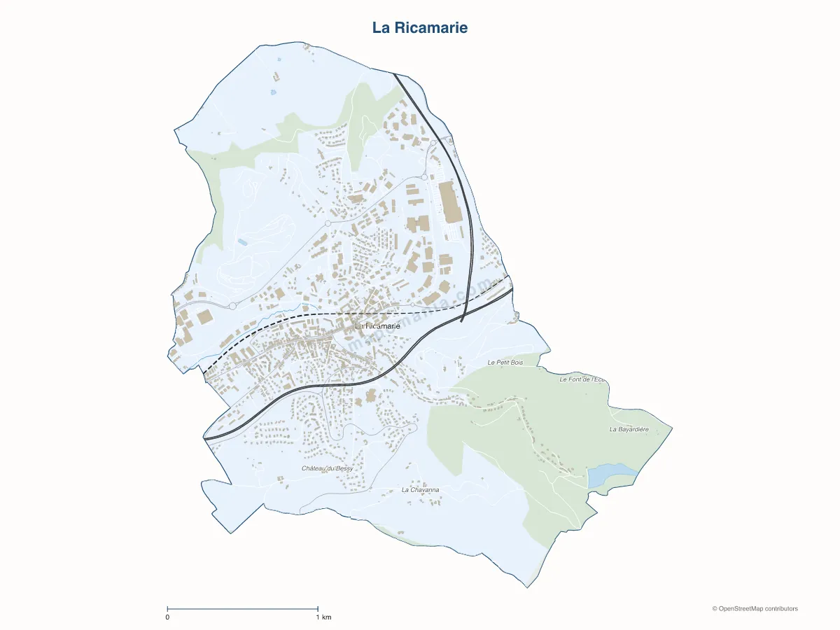 Carte de La Ricamarie à personnaliser