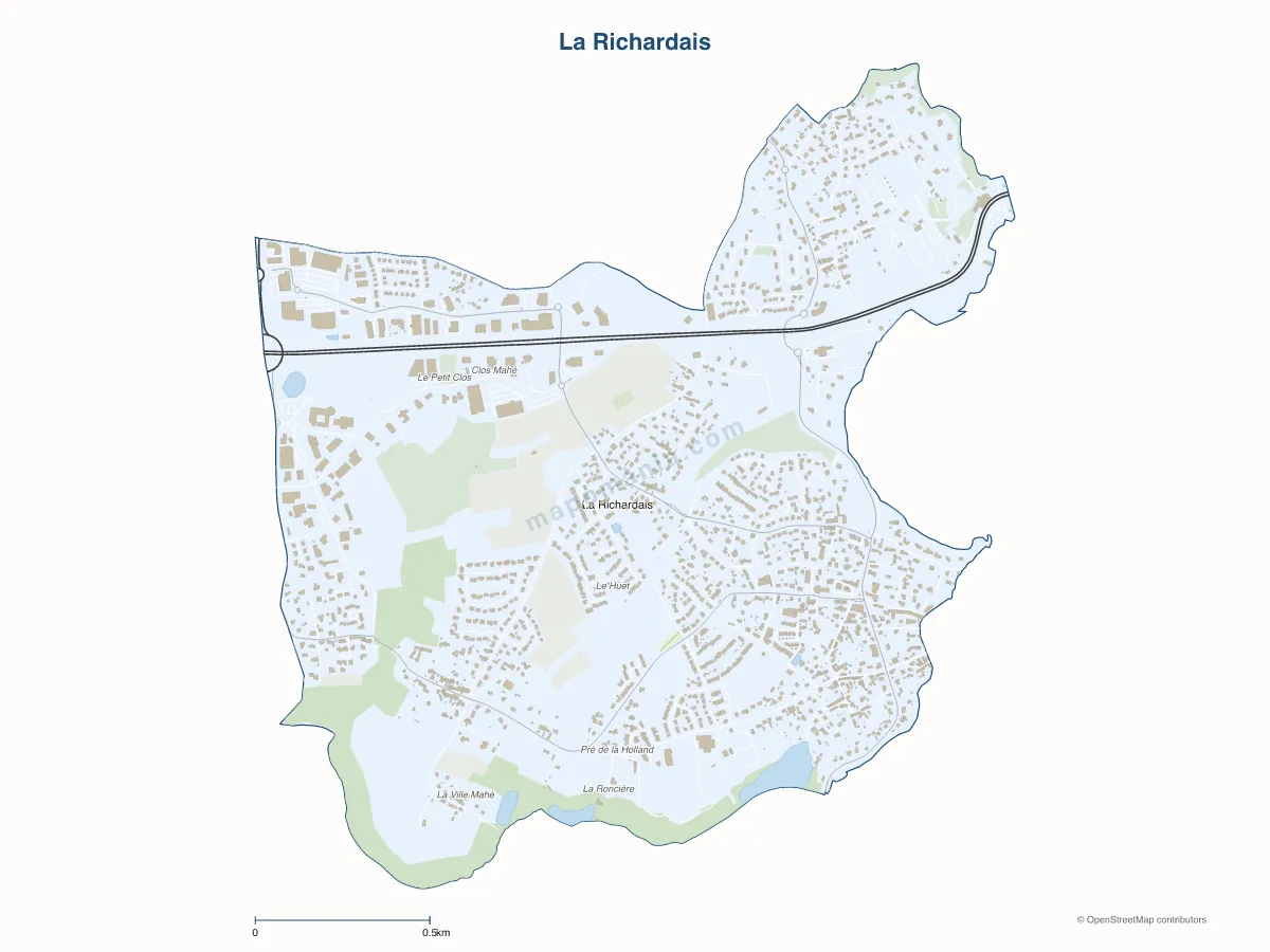 Carte de La Richardais à personnaliser