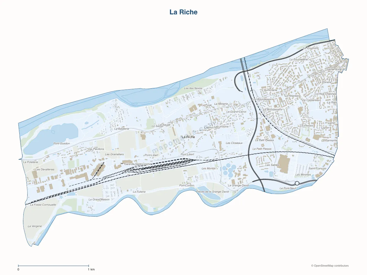 Carte de La Riche à personnaliser