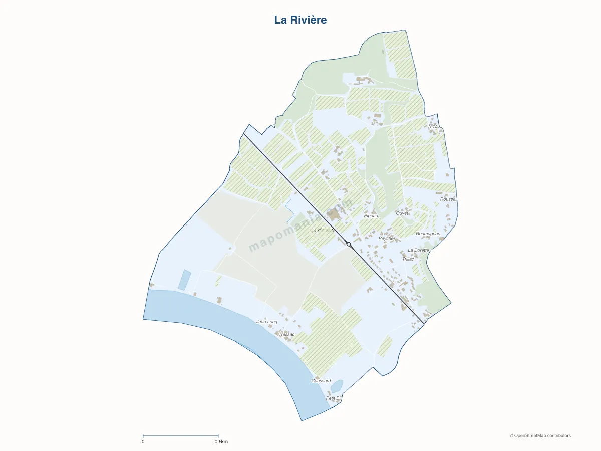 Carte de La Rivière à personnaliser