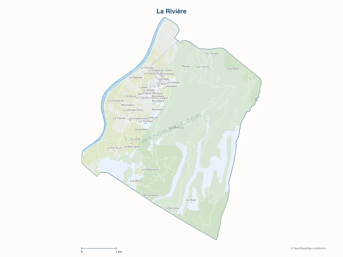 Carte de La Rivière à personnaliser
