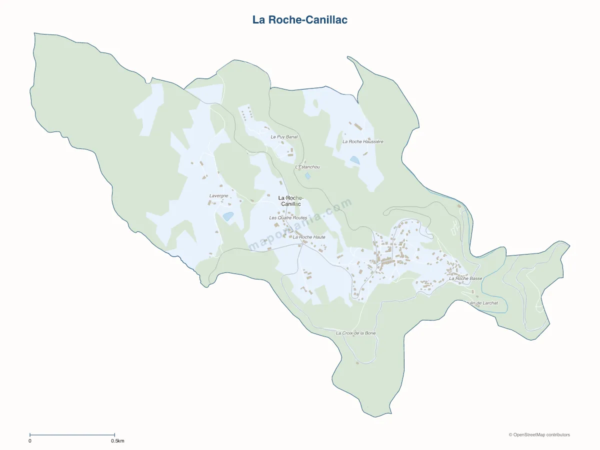 Carte de La Roche-Canillac à personnaliser
