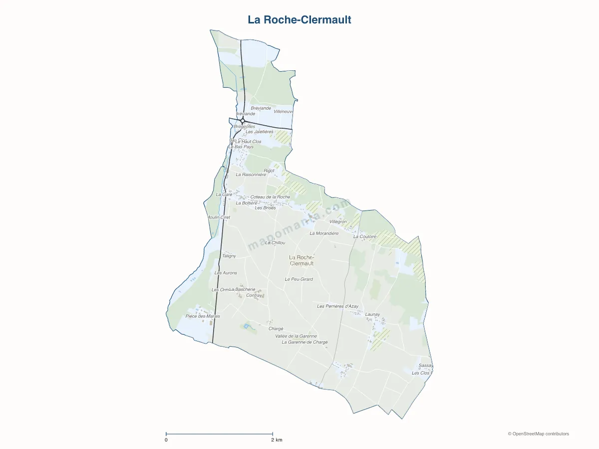 Carte de La Roche-Clermault à personnaliser