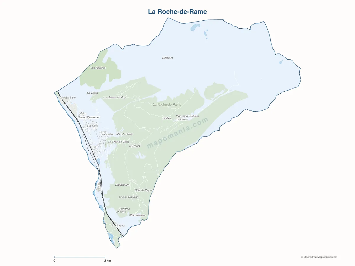 Carte de La Roche-de-Rame à personnaliser