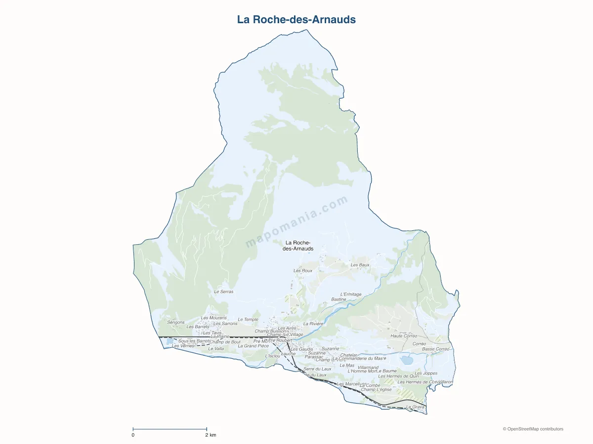 Carte de La Roche-des-Arnauds à personnaliser