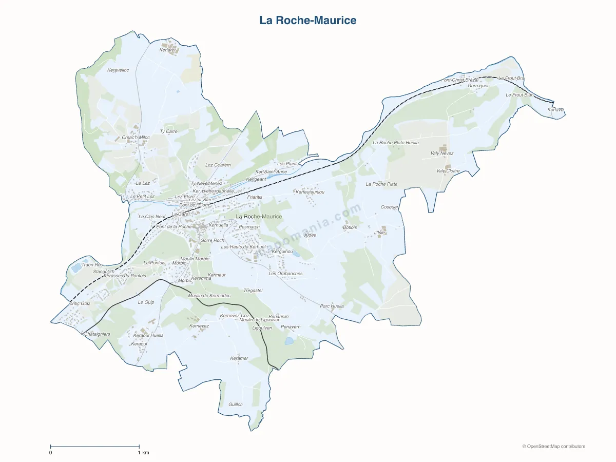 Carte de La Roche-Maurice à personnaliser