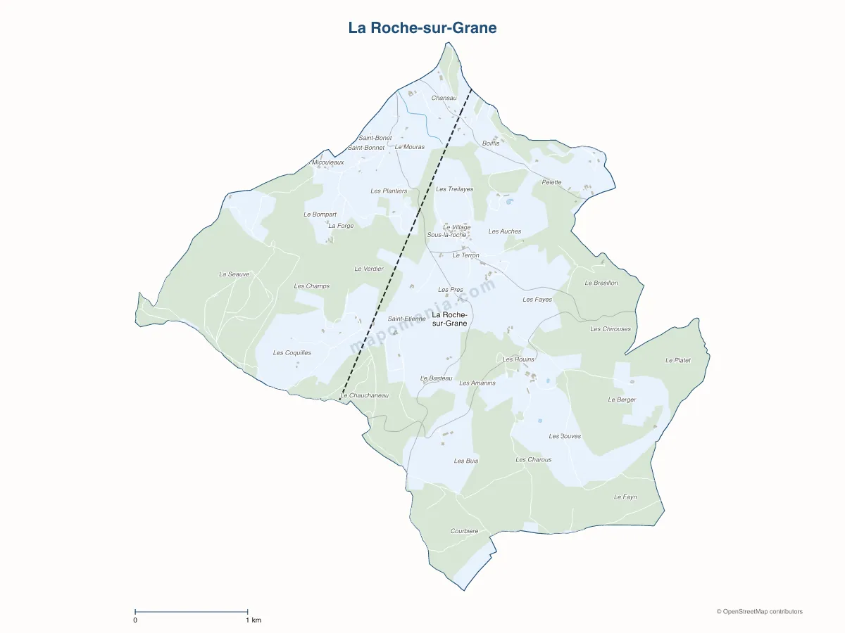 Carte de La Roche-sur-Grane à personnaliser