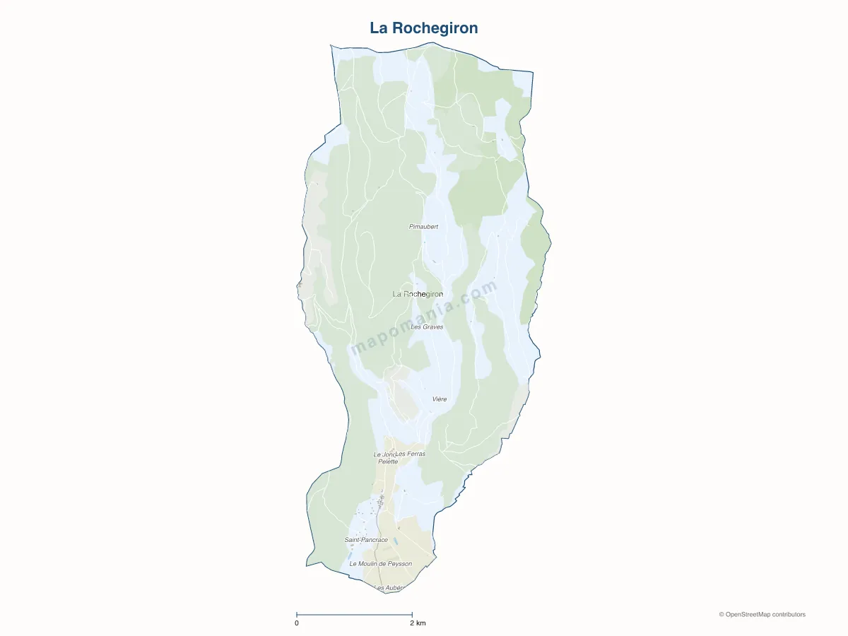 Carte de La Rochegiron à personnaliser