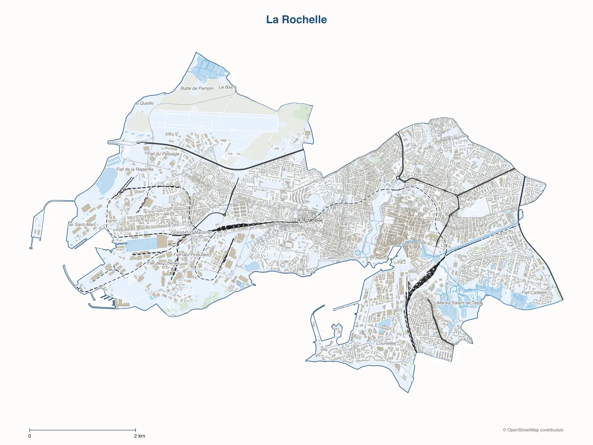 Carte de La Rochelle à personnaliser