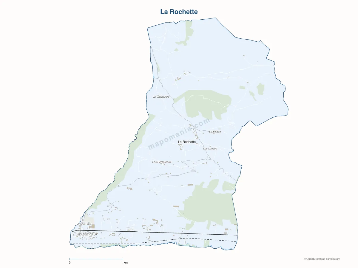 Carte de La Rochette à personnaliser