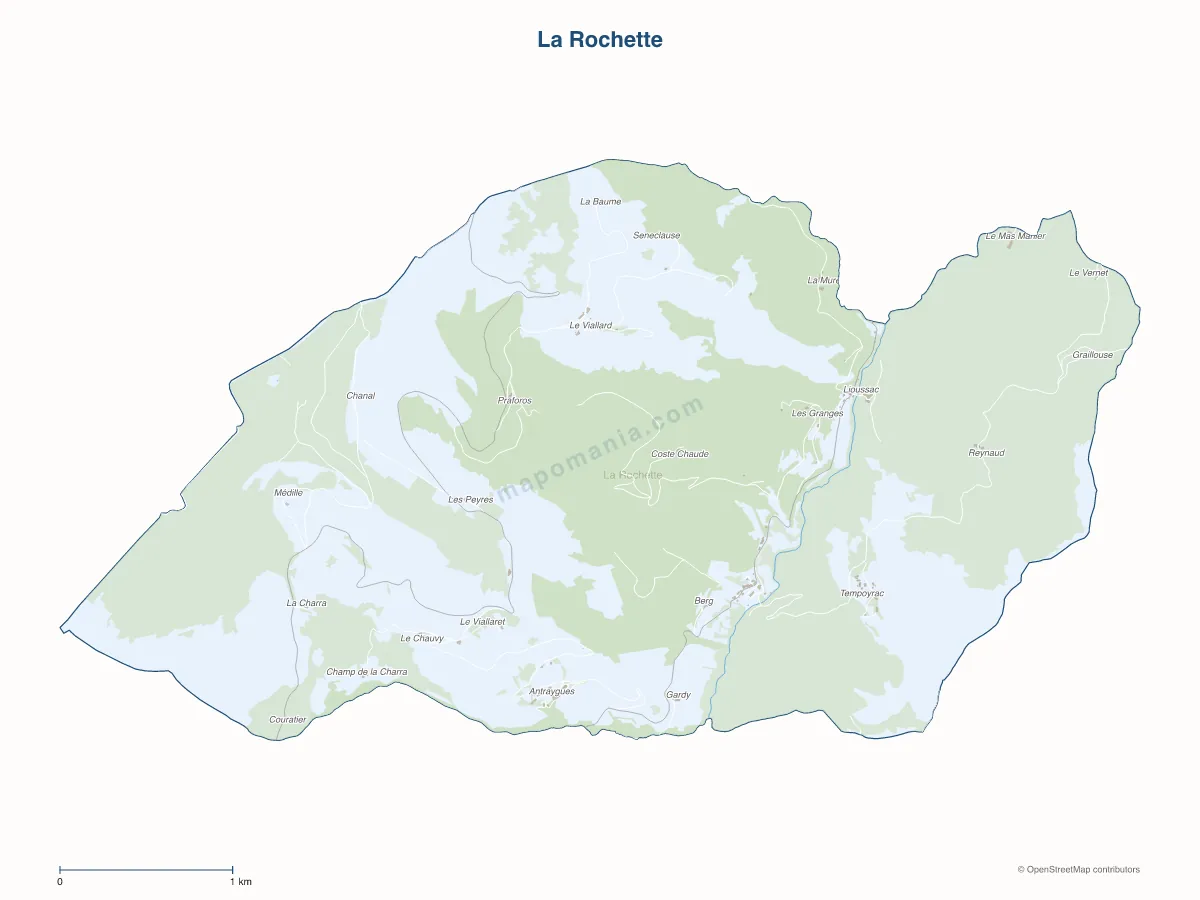 Carte de La Rochette à personnaliser