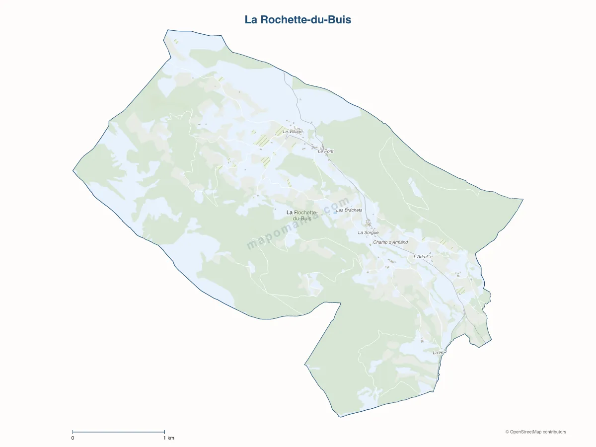 Carte de La Rochette-du-Buis à personnaliser