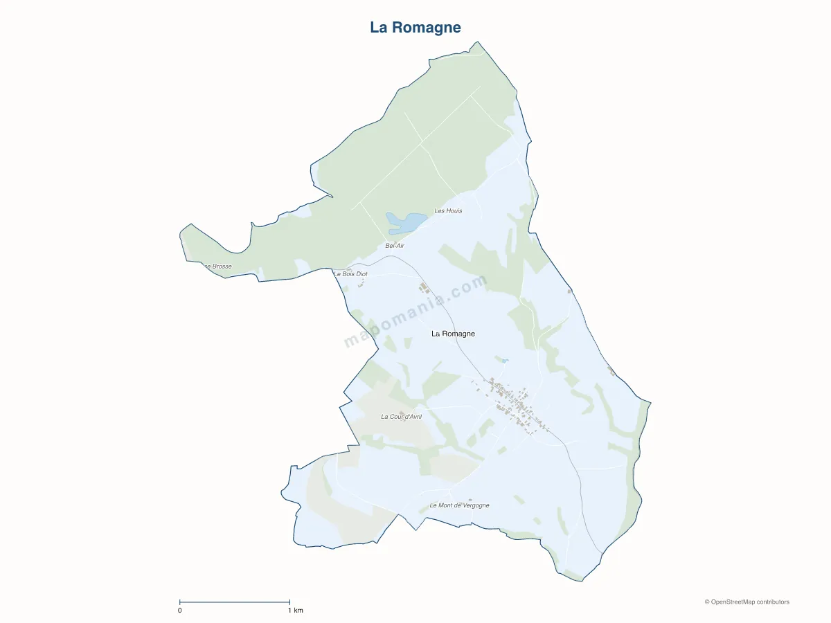 Carte de La Romagne à personnaliser