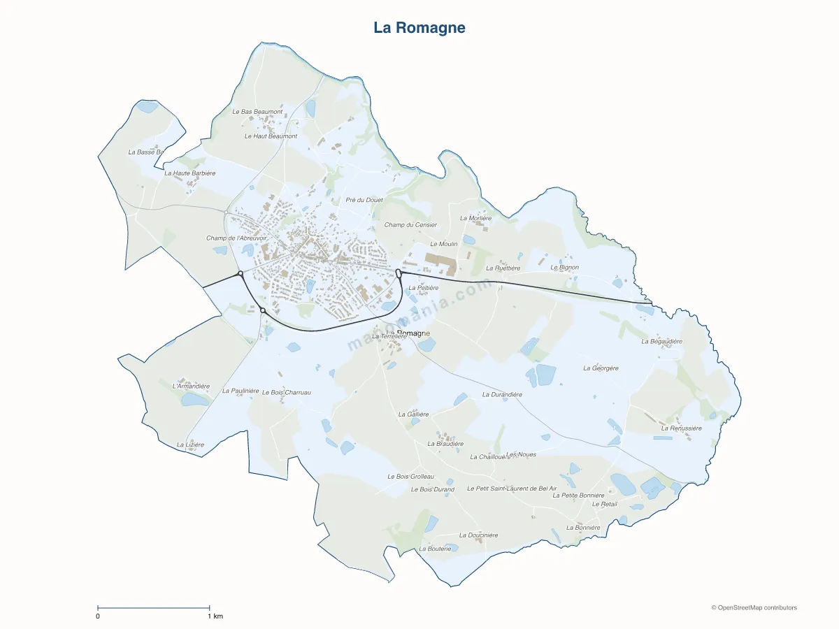 Carte de La Romagne à personnaliser
